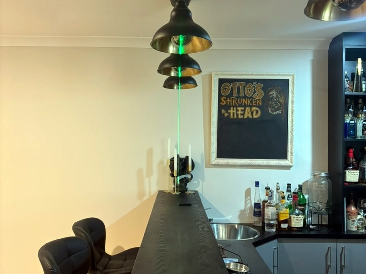Commercial pendant lighting over a bar
